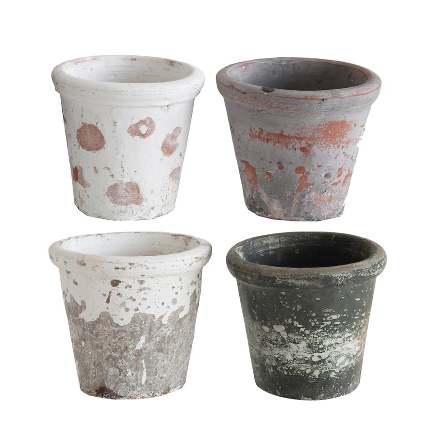 distressed planter pot 3" Distressed Clay Planter