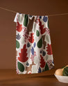 Cut Paper Leaves Cream Tea Towel