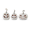 Gray Resin LED Flicker Flame Jack O Lanterns w/Timers