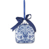 Blue & White Floral Print Ornaments