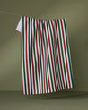 Ribbon Green Red Tea Towel