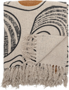 Cream, Black and Orange Recycled Cotton Throw