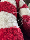 Red Candy Cane Sherpa Pillow