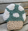 Teal Mushroom Coffee Coaster