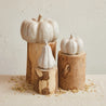 Cream Speckled Stoneware Pumpkin