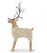 Resin Deer In Cream Sweaters w/Metal Antlers