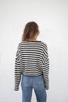 Piper Cardigan - Ivory & Black Striped