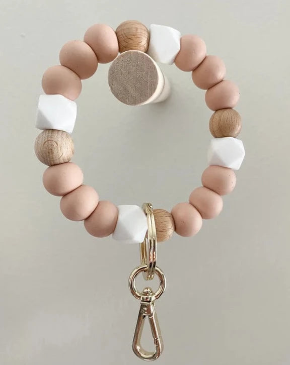 Bracelet Keychain - Blush, White + Wood – Little Red Barn Door