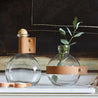 Round Glass + Leather Vase -Natural