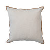 Cream Cotton Bouclé Pillow w/ Tufting & Jute Flanged Edge