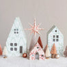 Printed Paper Mache Houses w/ Berry & Tree Pattern