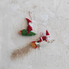 Handmade Wool Felt Santa on Tree/Rocket Ornament