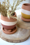 Double-Dipped Clay Pot w/ Tray