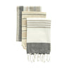 Taupe Striped Cotton Tea Towel Set