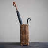 Hand-Woven Umbrella Basket w/ Wood Base