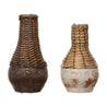 Hand-Woven Rattan Clay Vase