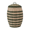 Hand-Woven Rattan Striped Basket