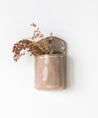 Stoneware Wall Planter Vase - Reactive Glaze, Putty Color - Little Red Barn Door